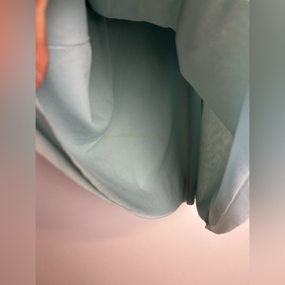 Vintage y2K Lane Bryant Teal Women’s Blouse Plus  Size 18-20 Satin Coquette Sexi - Picture 6 of 12